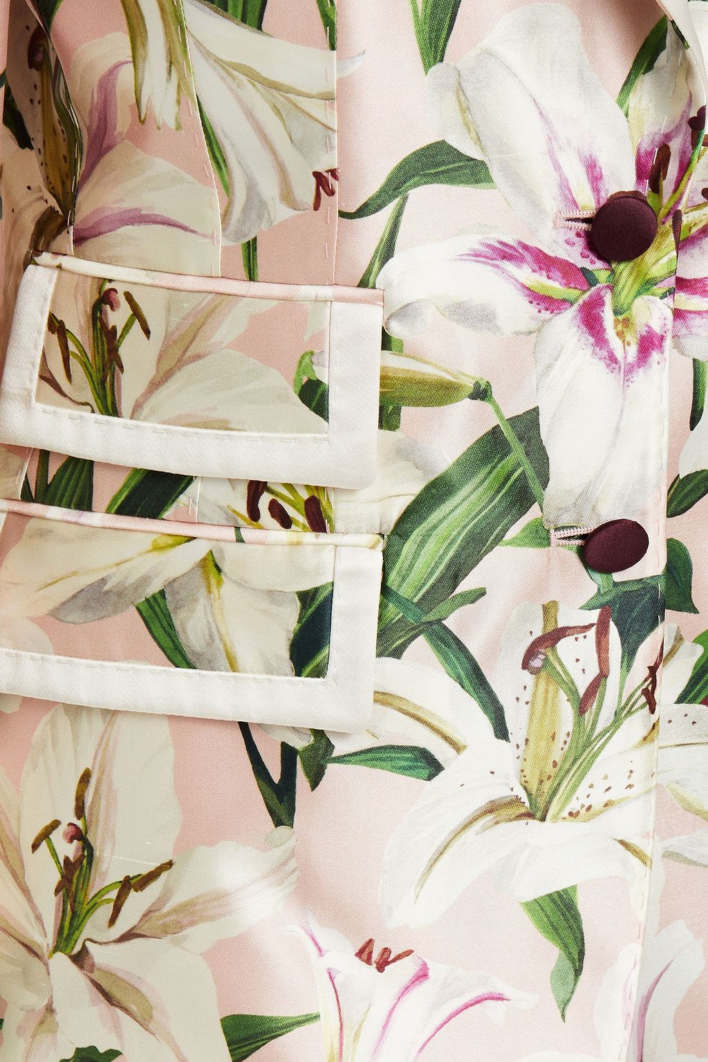 DOLCE&GABBANA Floral-print silk-blend shantung blazer