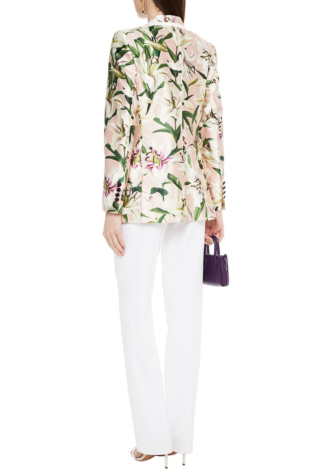 DOLCE&GABBANA Floral-print silk-blend shantung blazer