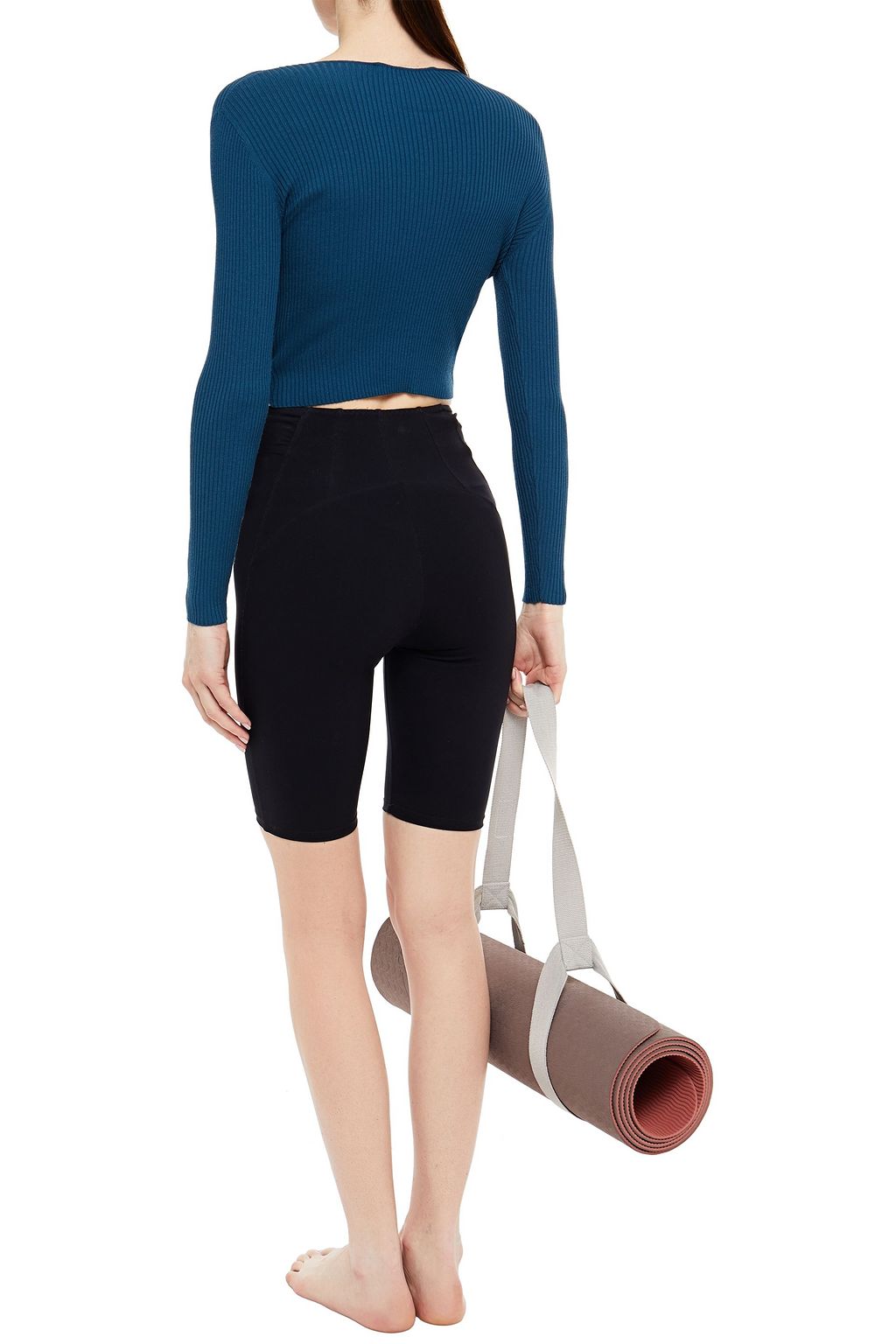 LIVE THE PROCESS Cropped twisted ribbed-knit top