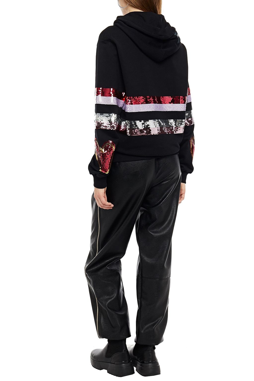 DOLCE&GABBANA Sequin-embellished French cotton-terry hoodie