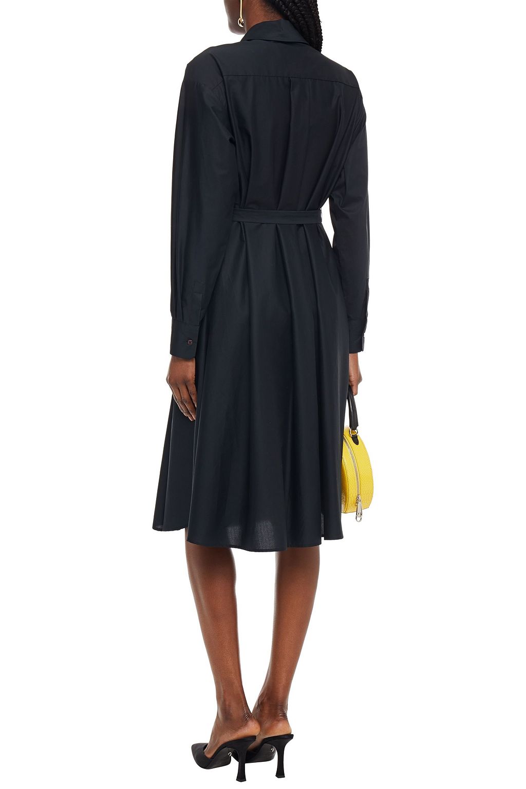 VIVETTA Appliquéd cotton-blend poplin midi shirt dress