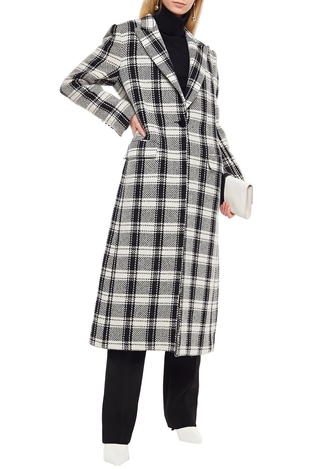 DOLCE&GABBANA Checked wool-blend coat