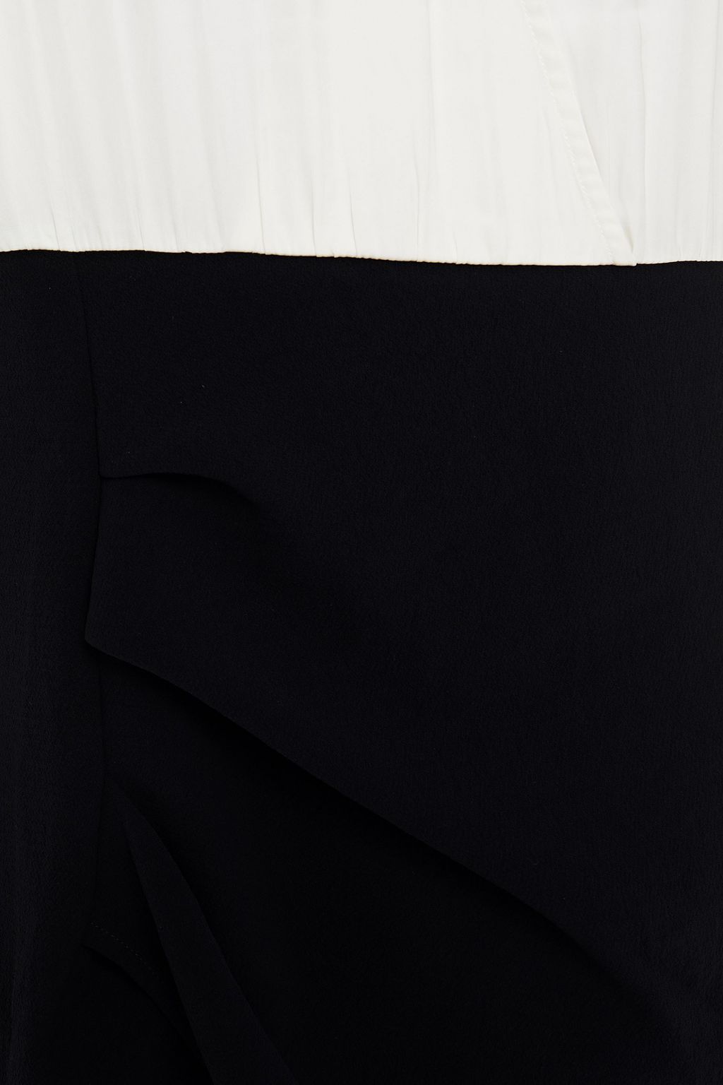 BA&SH Wrap-effect two-tone paneled satin and crepe mini dress