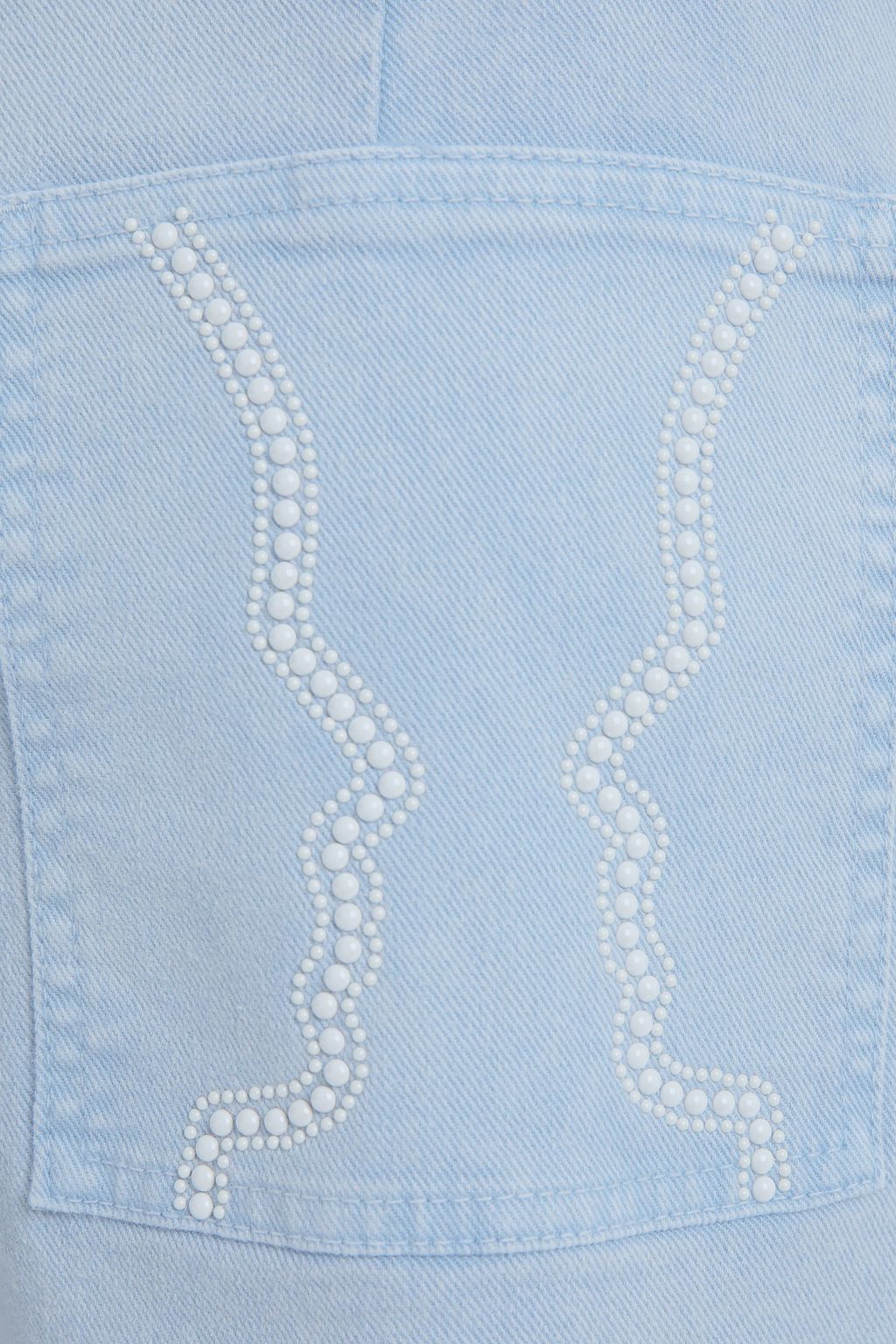 VIVETTA Cropped embellished high-rise wide-leg jeans