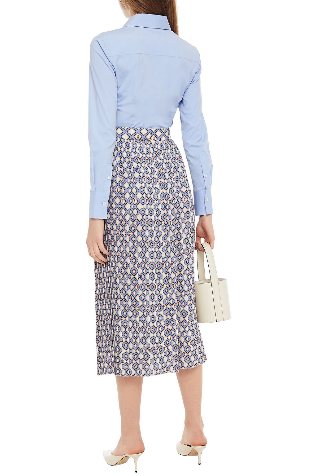 VIVETTA Printed crepe midi skirt