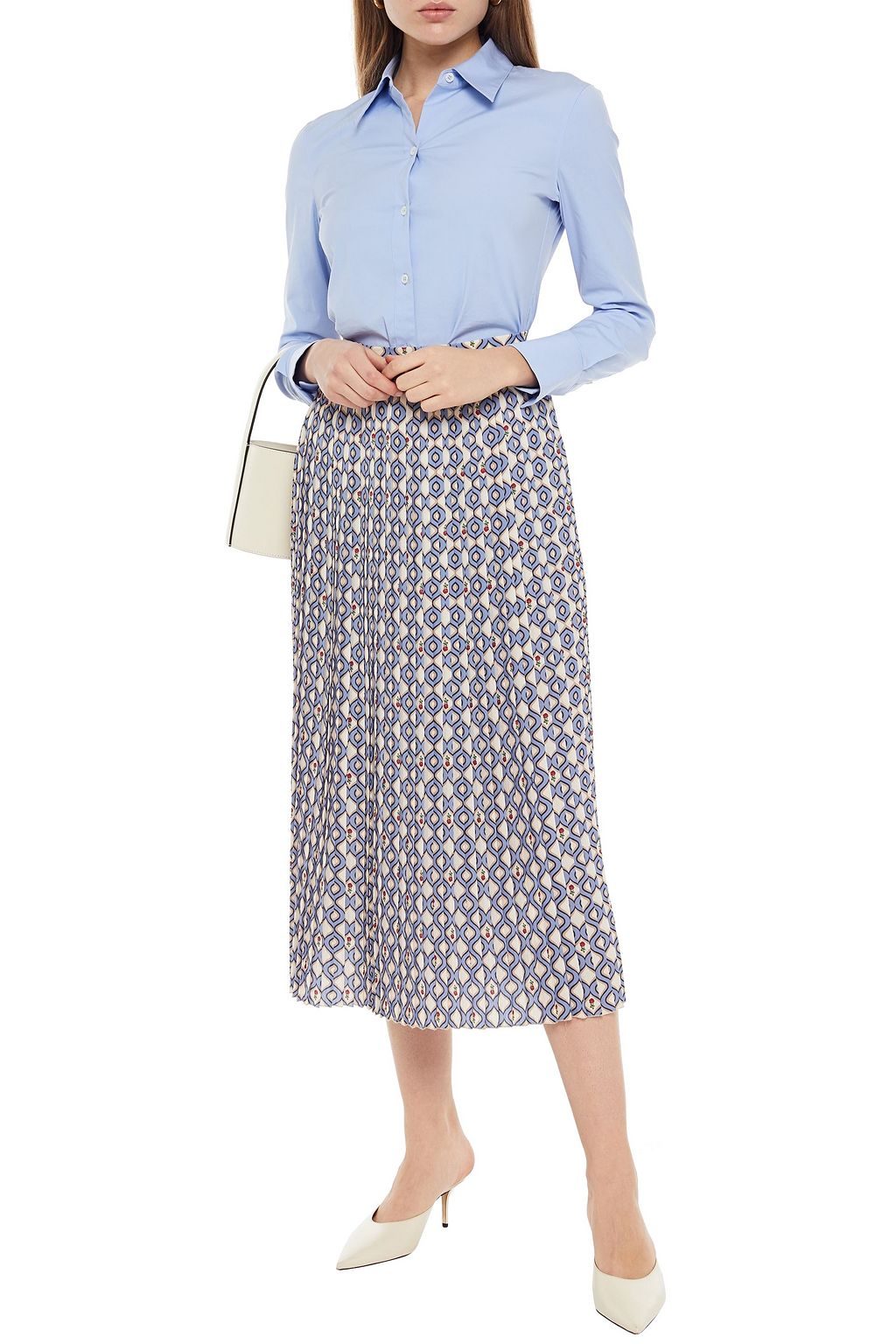 VIVETTA Printed crepe midi skirt