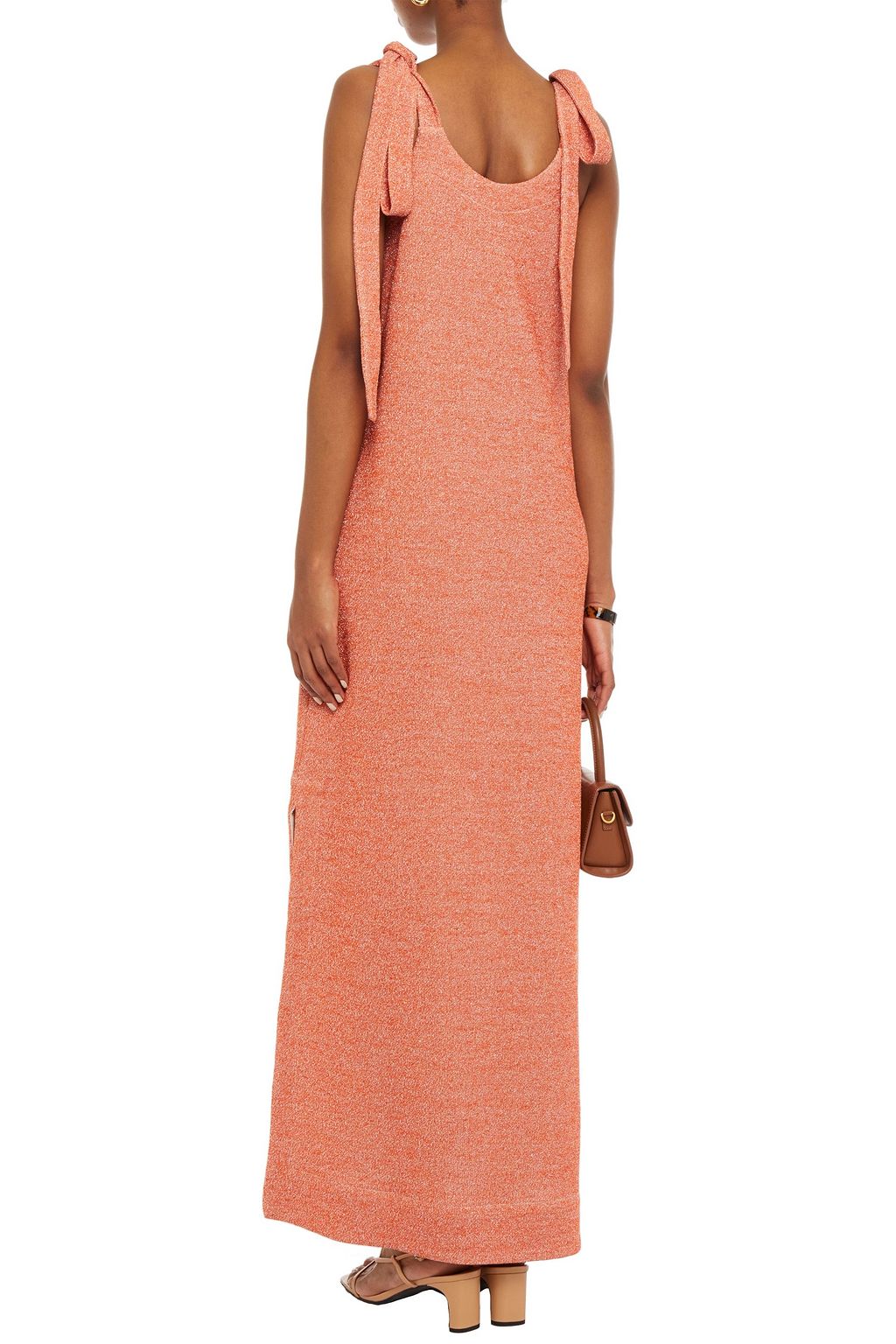 RODEBJER Metallic ribbed-knit maxi dress