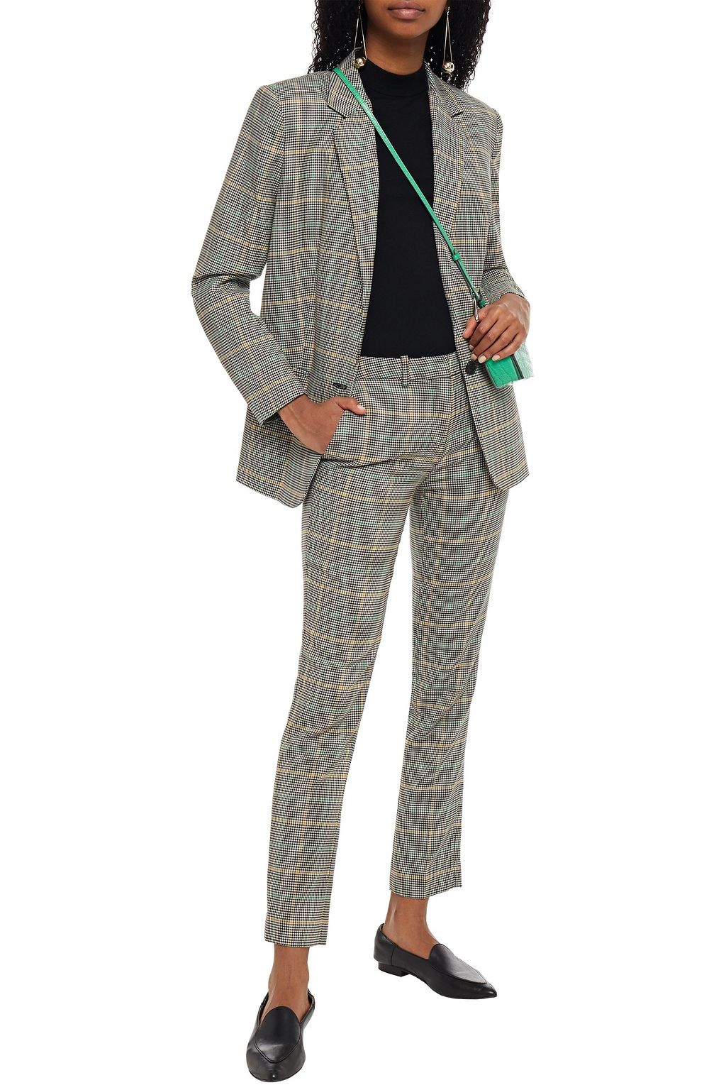 BA&SH Gino Prince of Wales checked woven slim-leg pants
