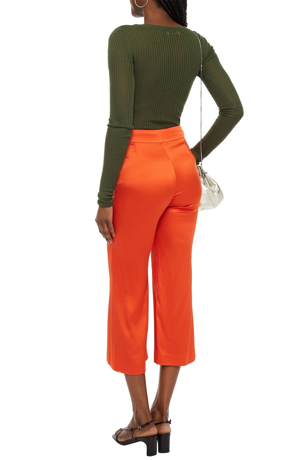 RODEBJER Gagnes satin-crepe kick-flare pants