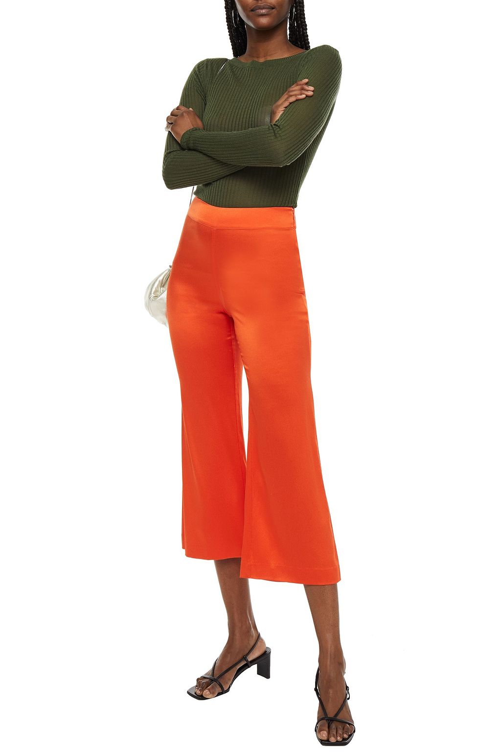 RODEBJER Gagnes satin-crepe kick-flare pants