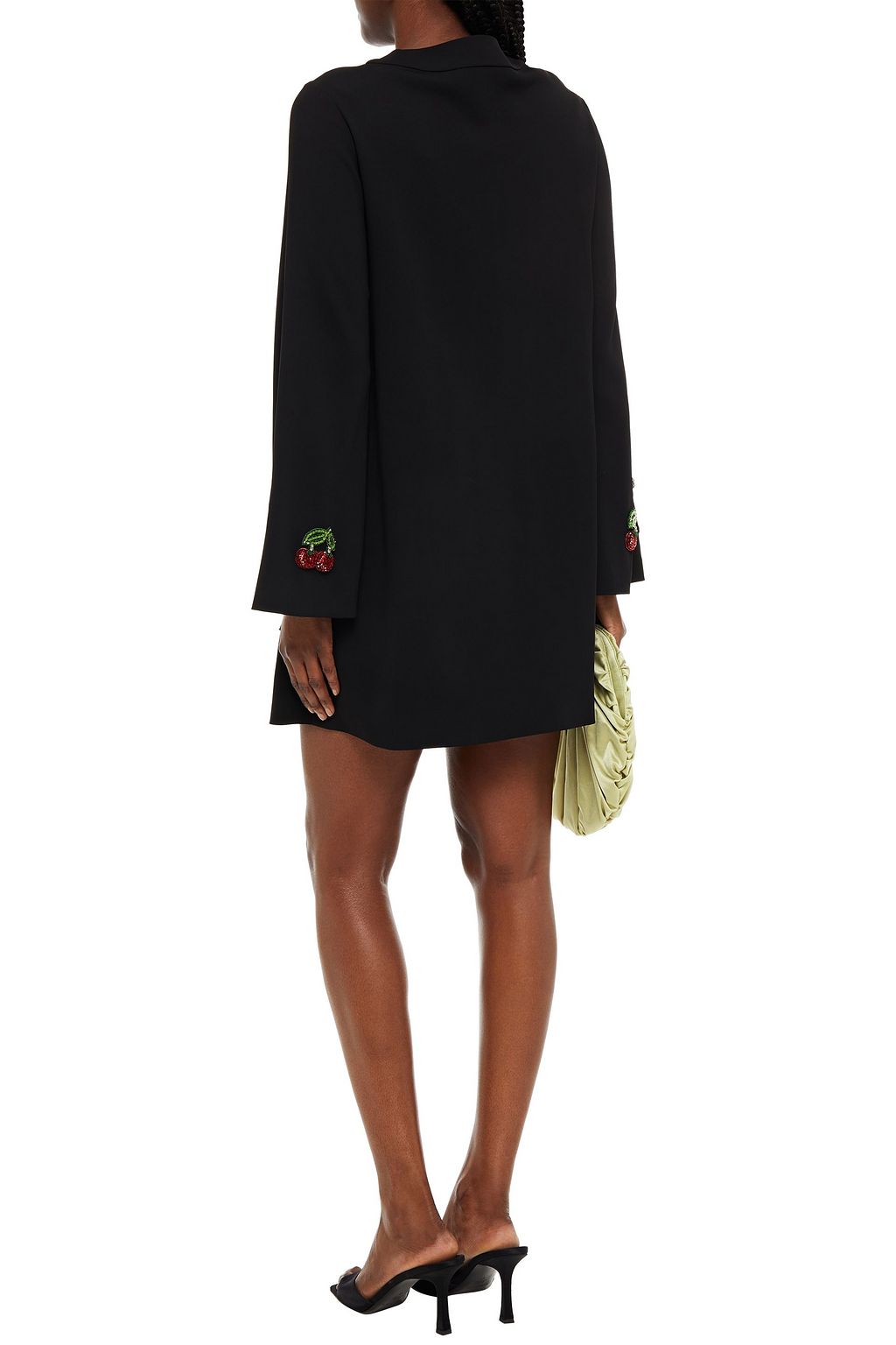 VIVETTA Pussy-bow embellished crepe mini dress