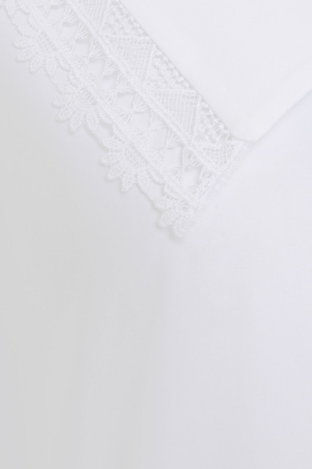 VIVETTA Guipure lace-trimmed stretch-cotton poplin midi dress