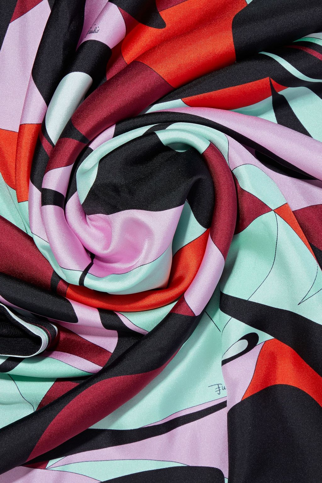 PUCCI Frayed printed silk and cashmere-blend twill scarf