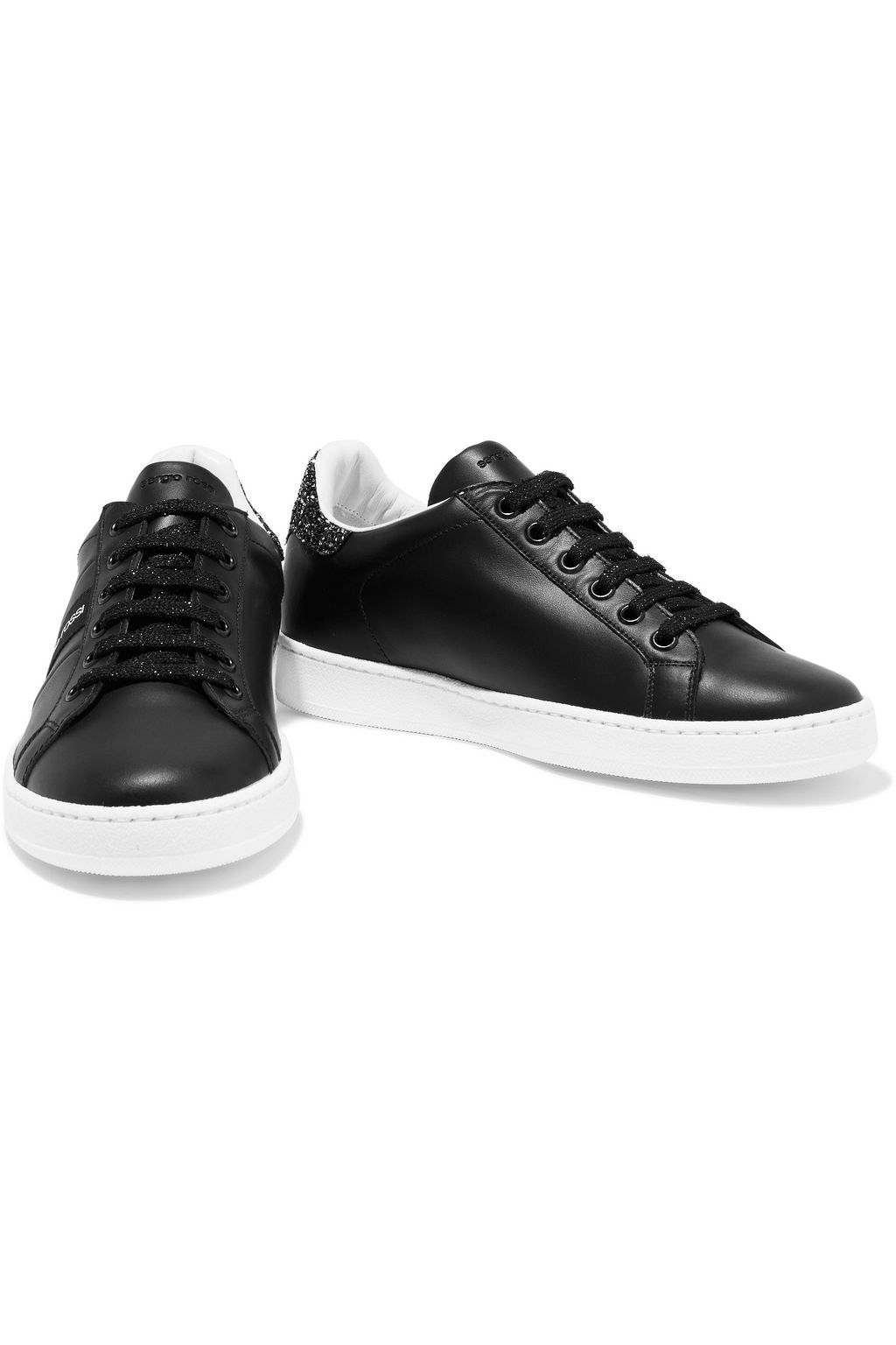 SERGIO ROSSI Glittered leather sneakers