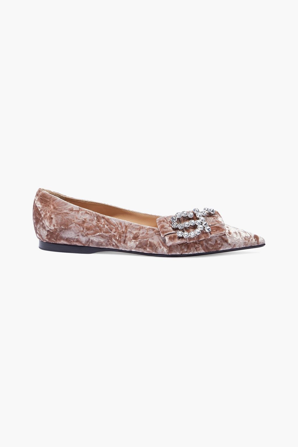pointed velvet flats