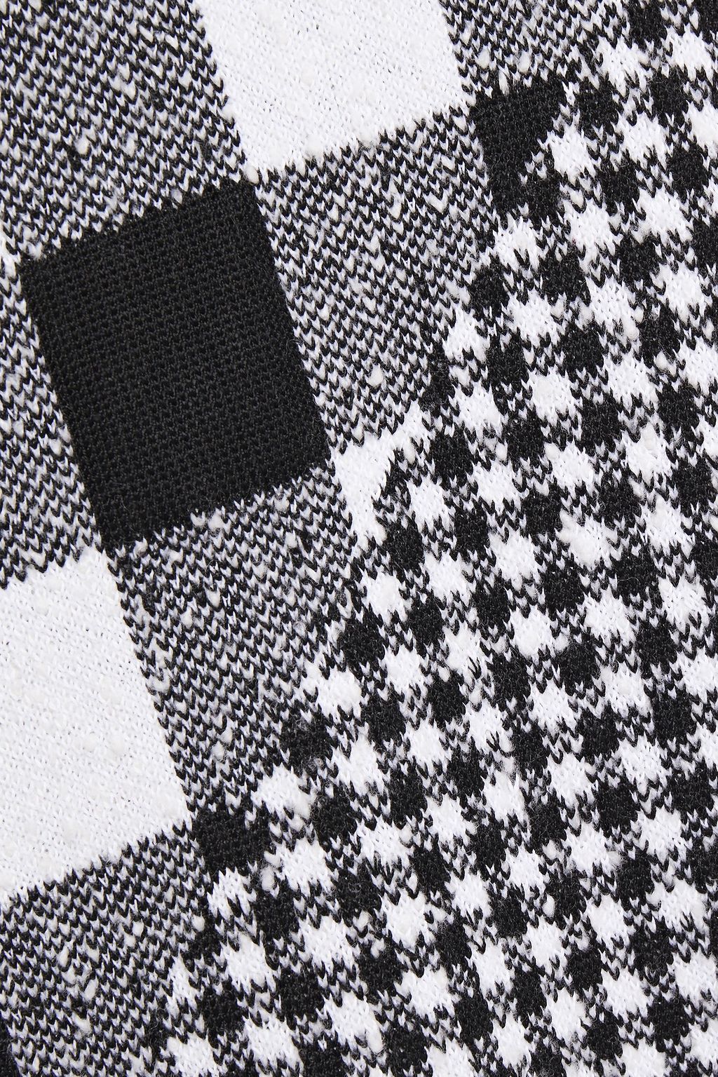 OSCAR DE LA RENTA Frayed gingham jacquard midi dress