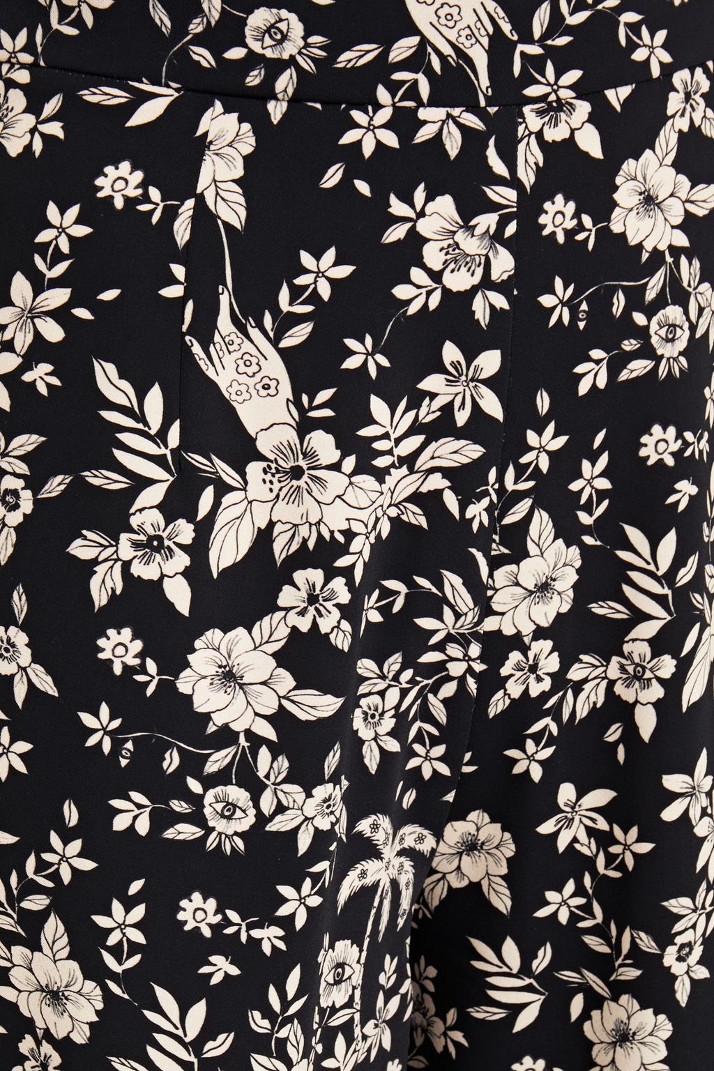 VIVETTA Cropped floral-print crepe wide-leg pants