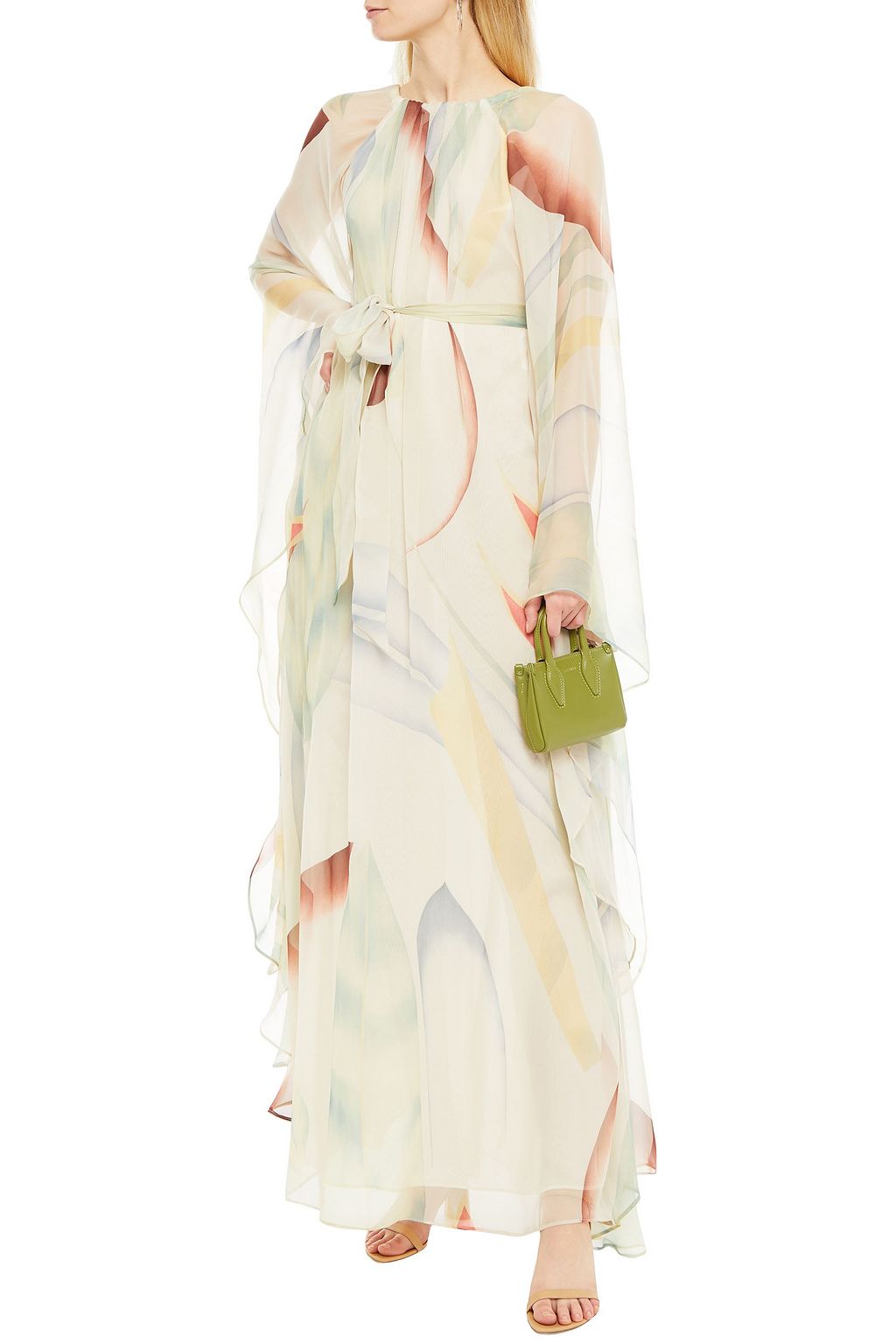 ETRO Belted printed silk-chiffon kaftan