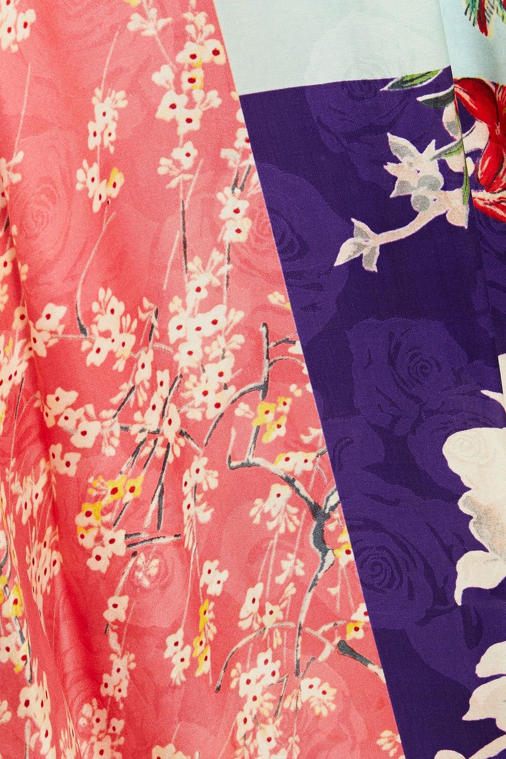ETRO Patchwork-effect printed floral-jacquard maxi skirt