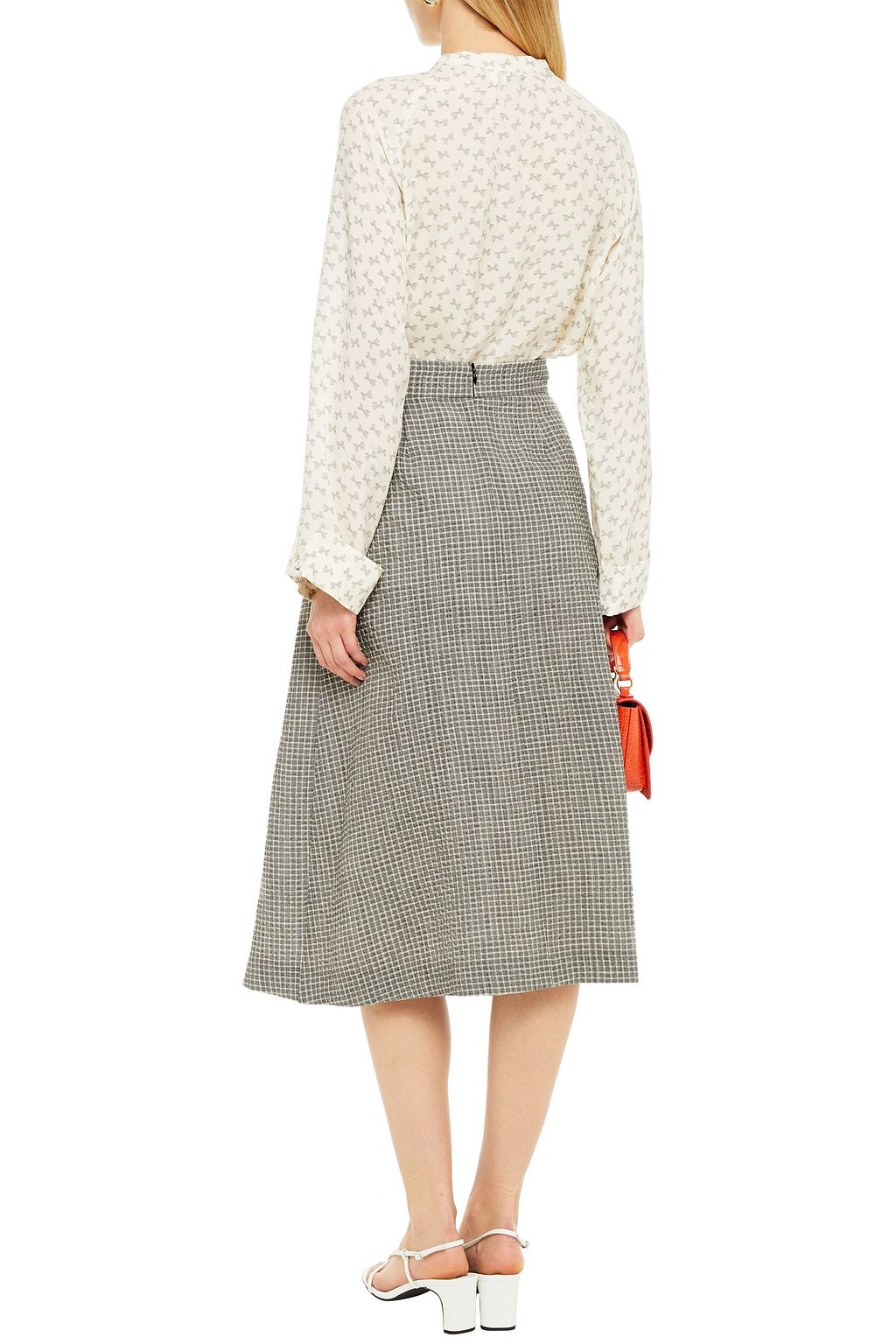 HOFMANN COPENHAGEN Carine pleated gingham wool-blend midi skirt