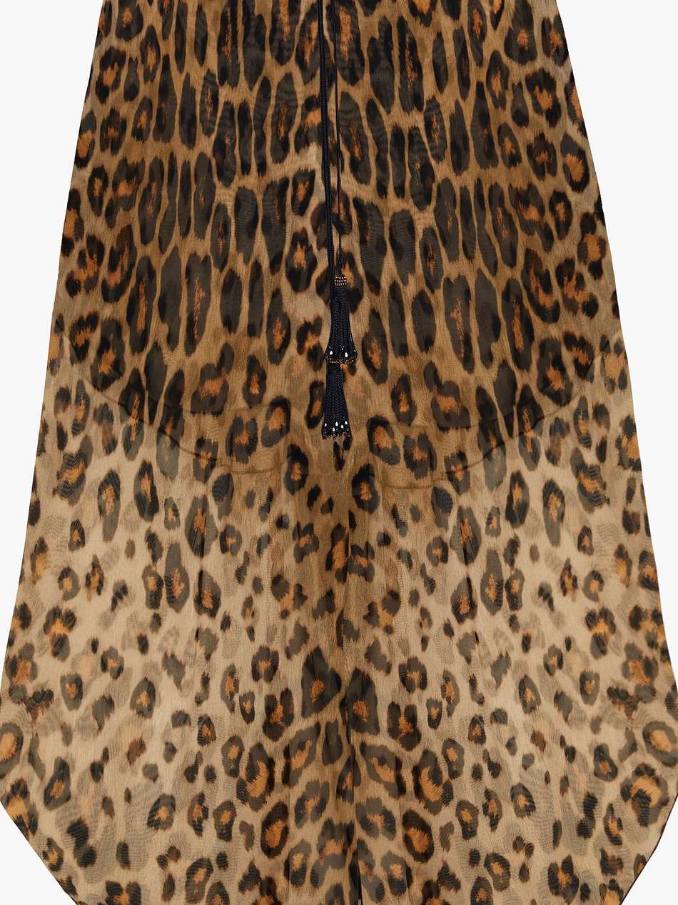 leopard-print silk-chiffon culottes
