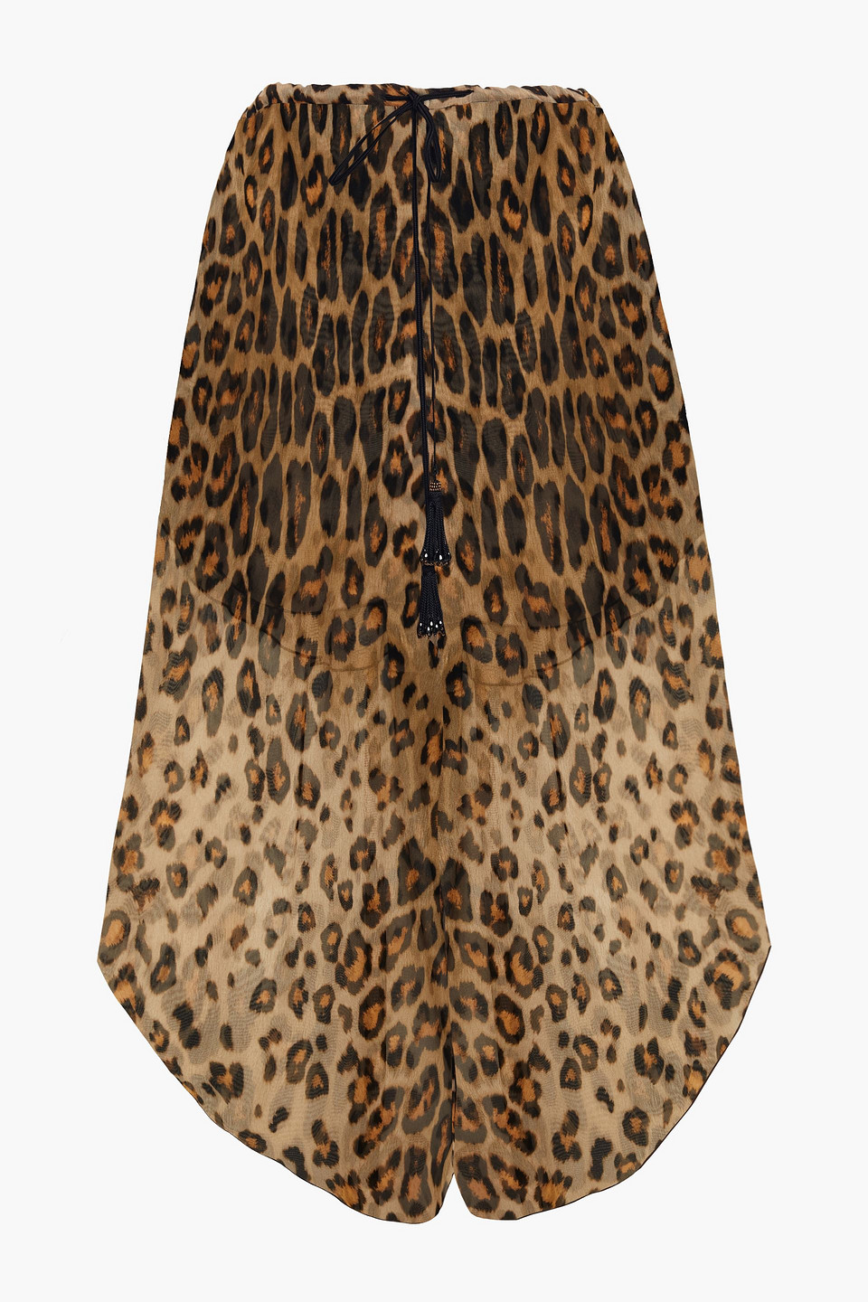 Leopard-print silk-chiffon culottes