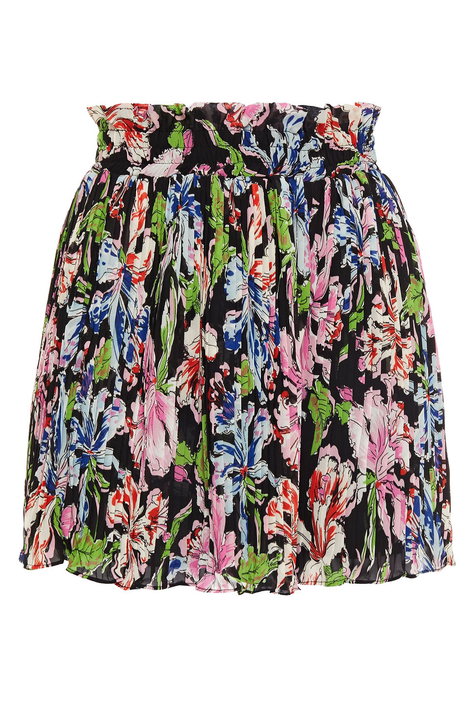 Hofmann Copenhagen Woman Rita Pleated Floral-print Georgette Shorts Black Size 38
