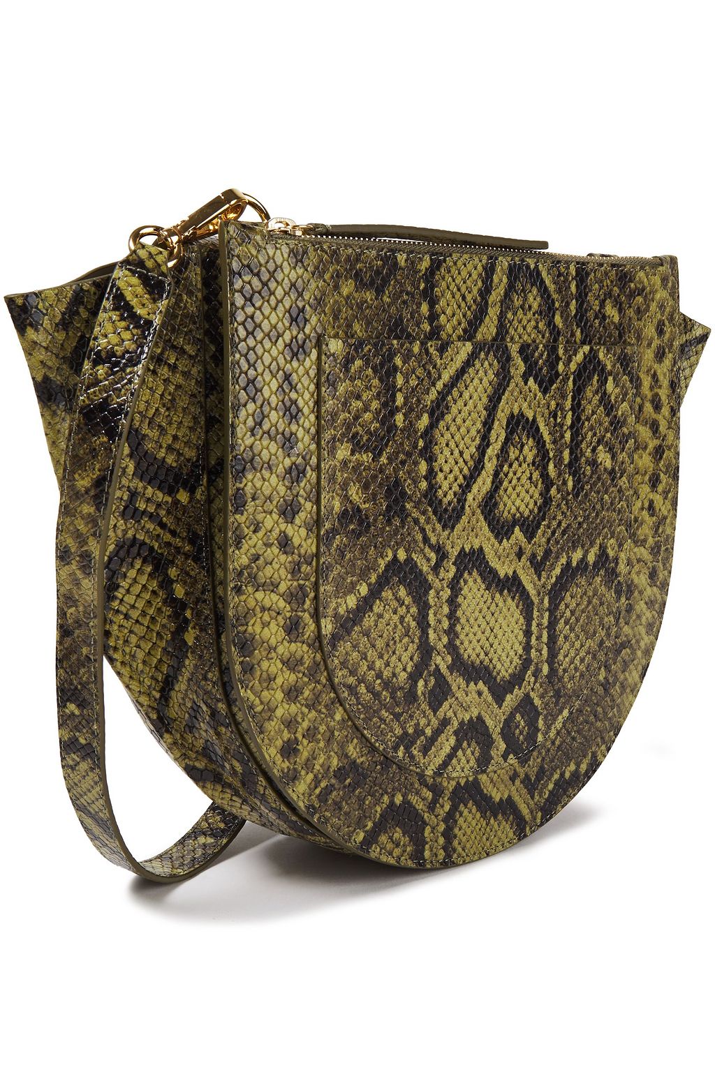 WANDLER Hortensia medium snake-effect leather shoulder bag