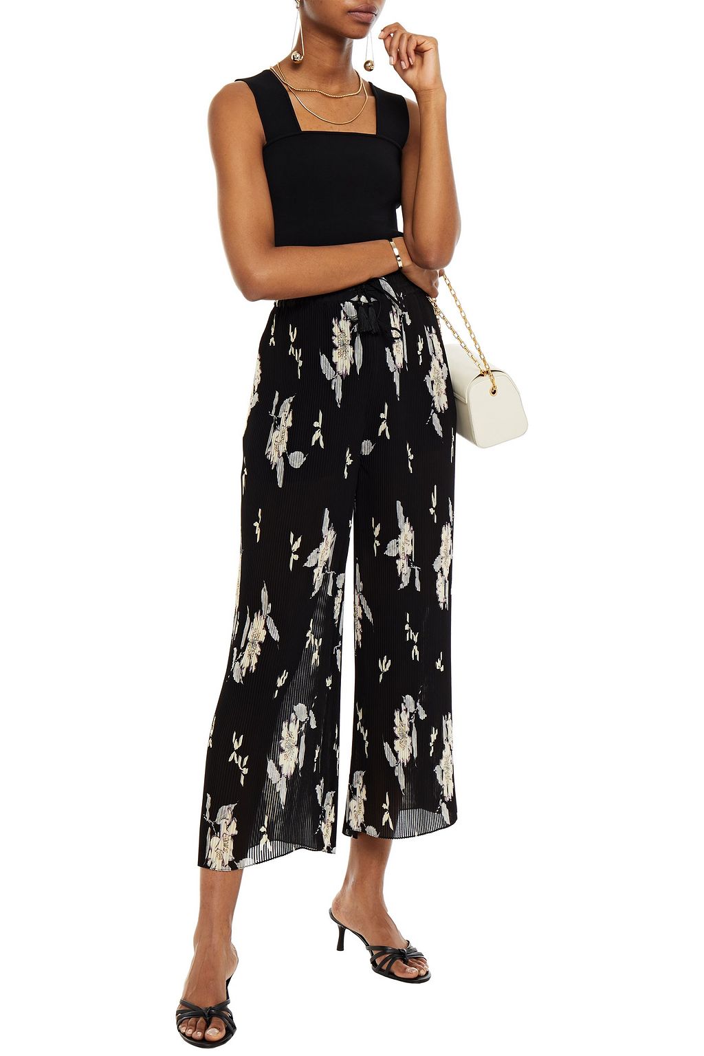 ETRO Floral-print plissé-georgette wide-leg pants