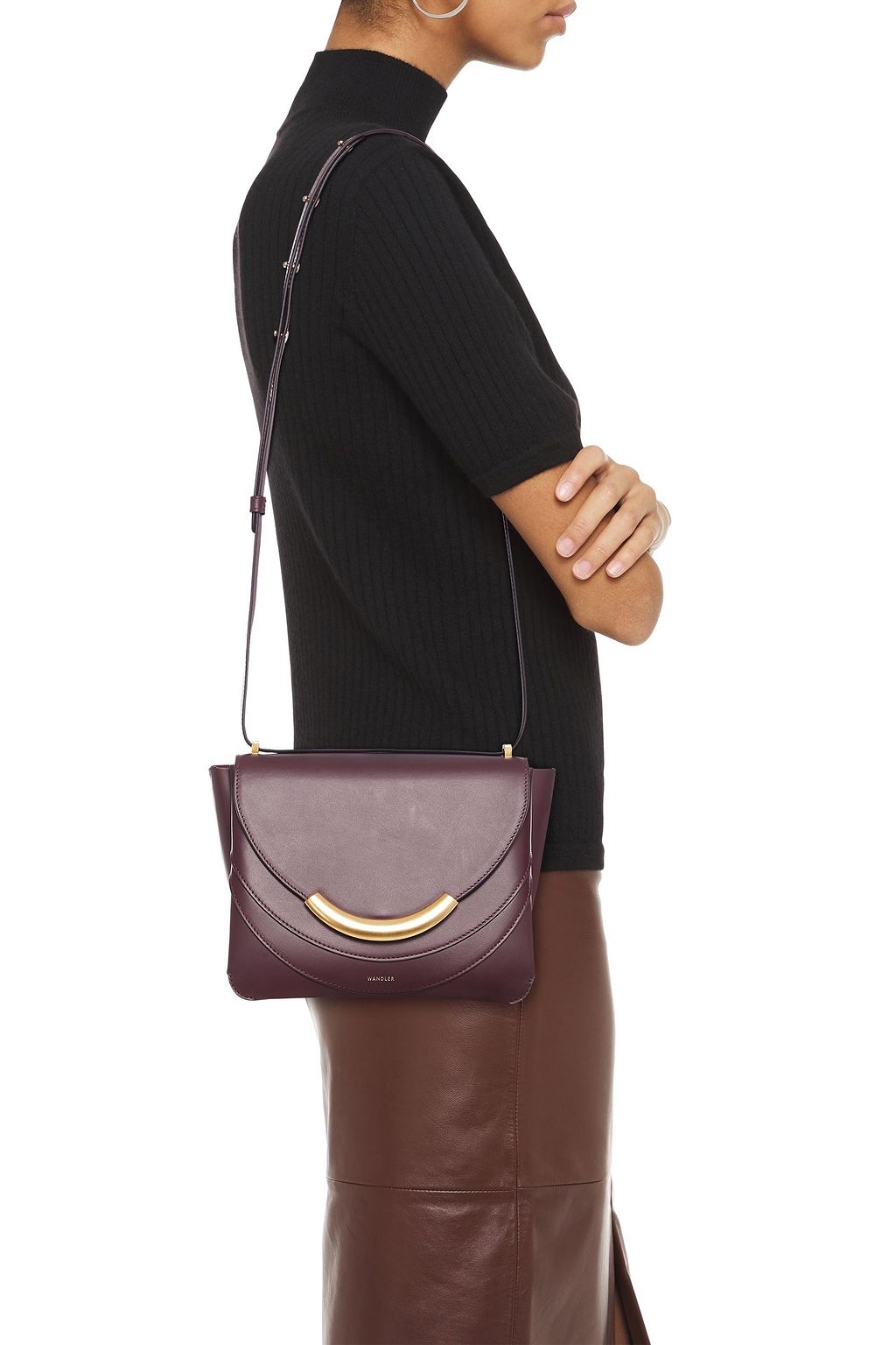 WANDLER Luna Arch pebbled-leather shoulder bag
