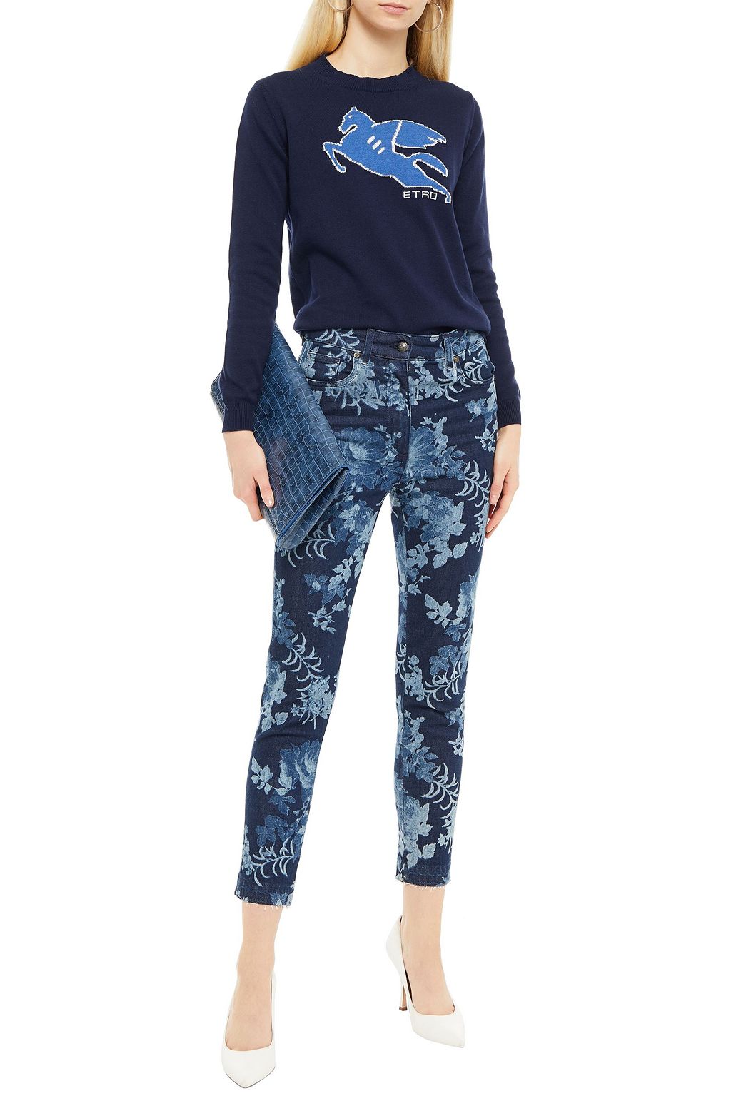 ETRO Floral-print high-rise slim-leg jeans