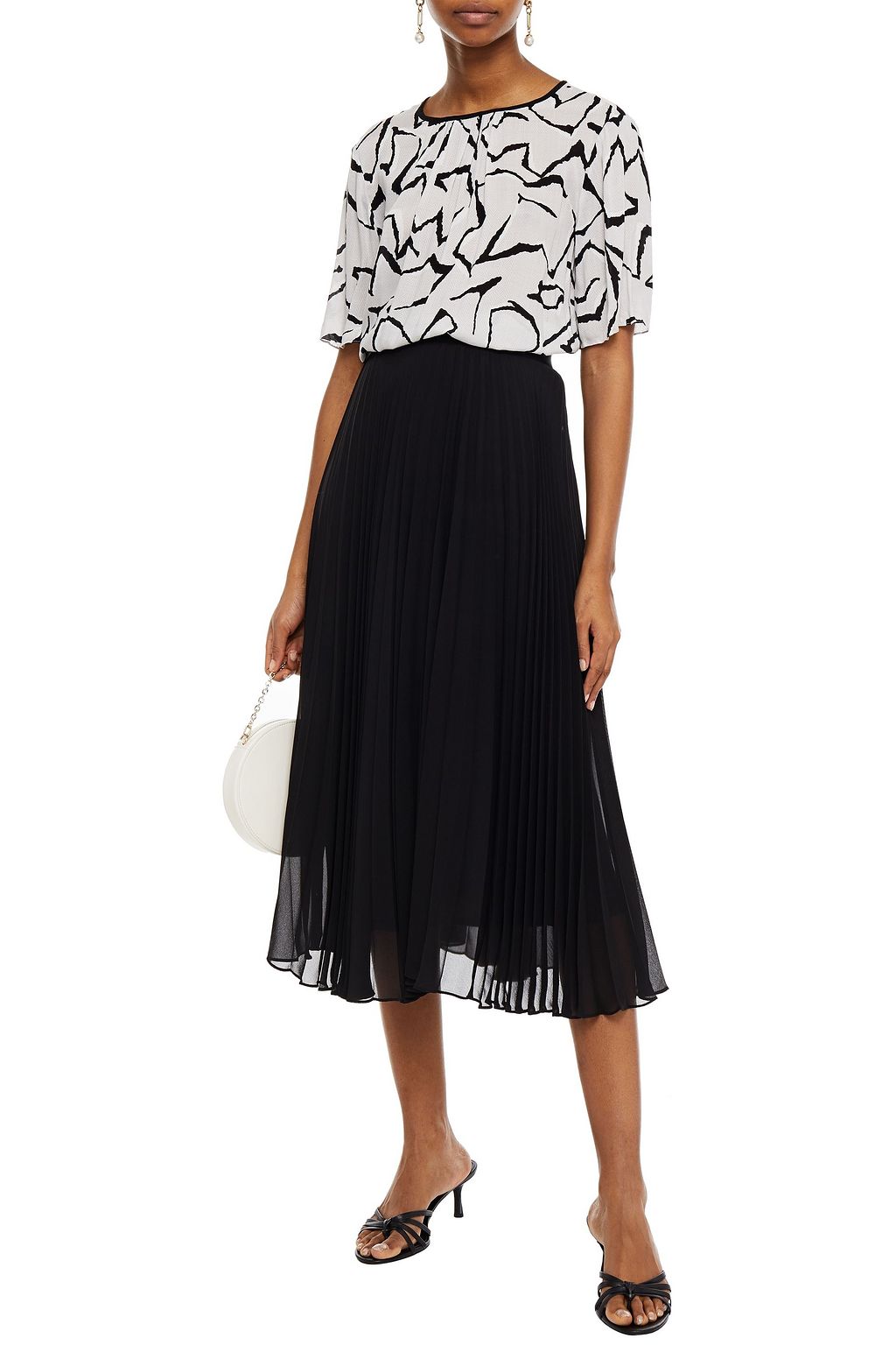 HOFMANN COPENHAGEN Gathered printed jacquard blouse