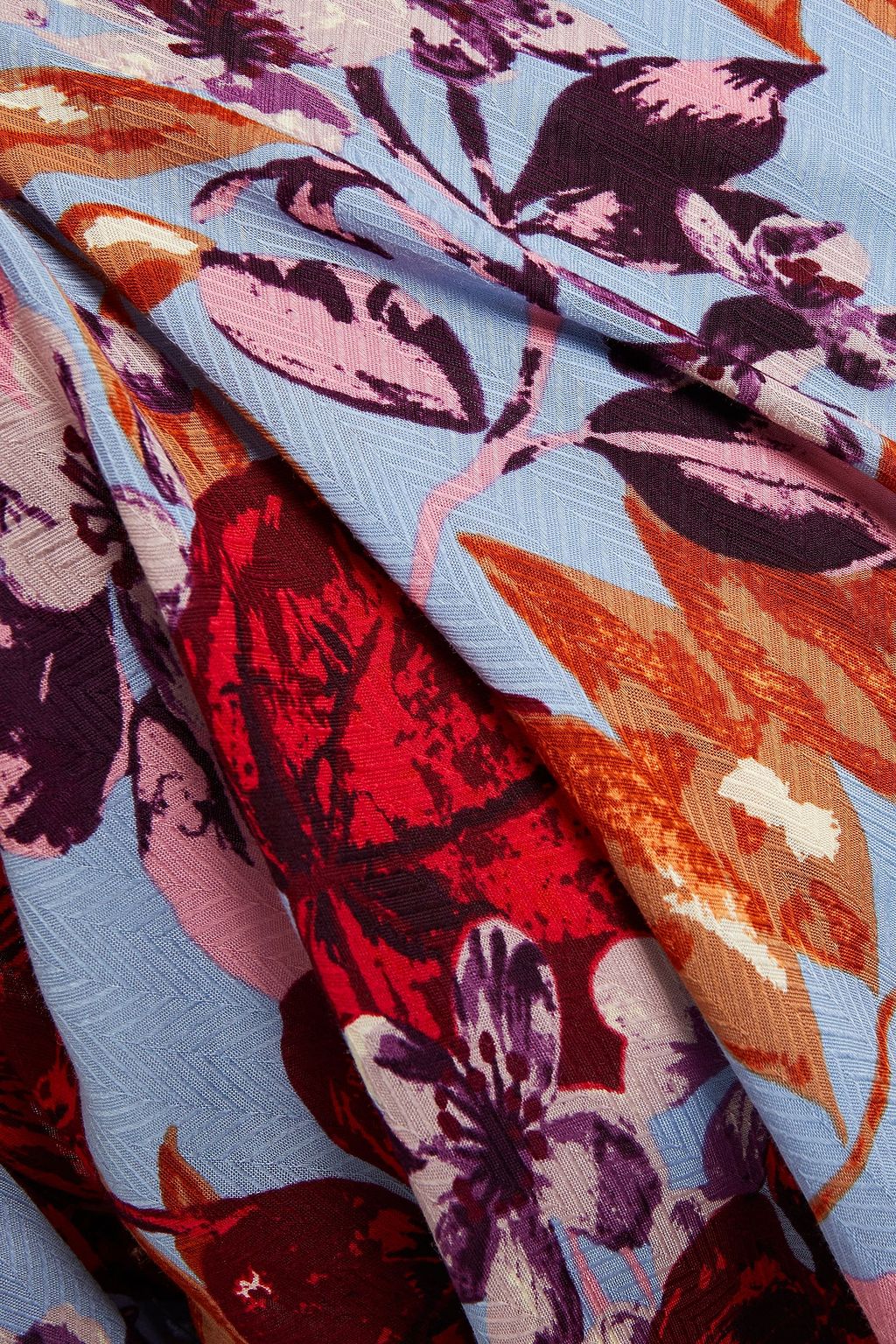 HOFMANN COPENHAGEN Ruffled floral-print jacquard blouse