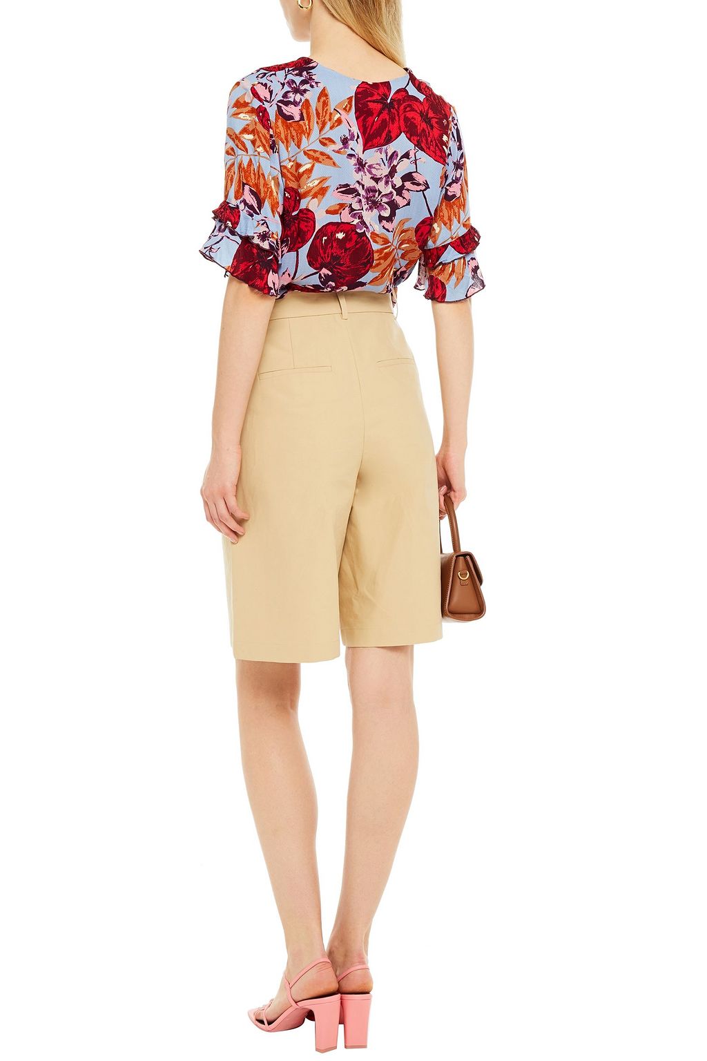 HOFMANN COPENHAGEN Ruffled floral-print jacquard blouse