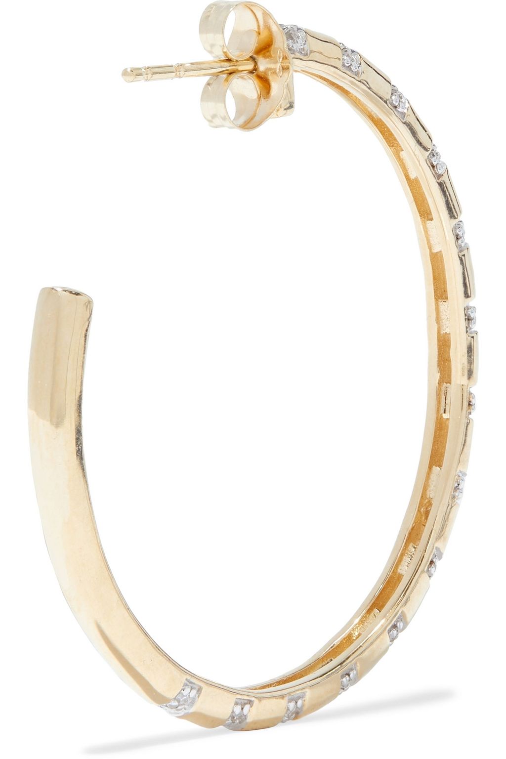 ADINA REYTER 14-karat gold diamond hoop earrings