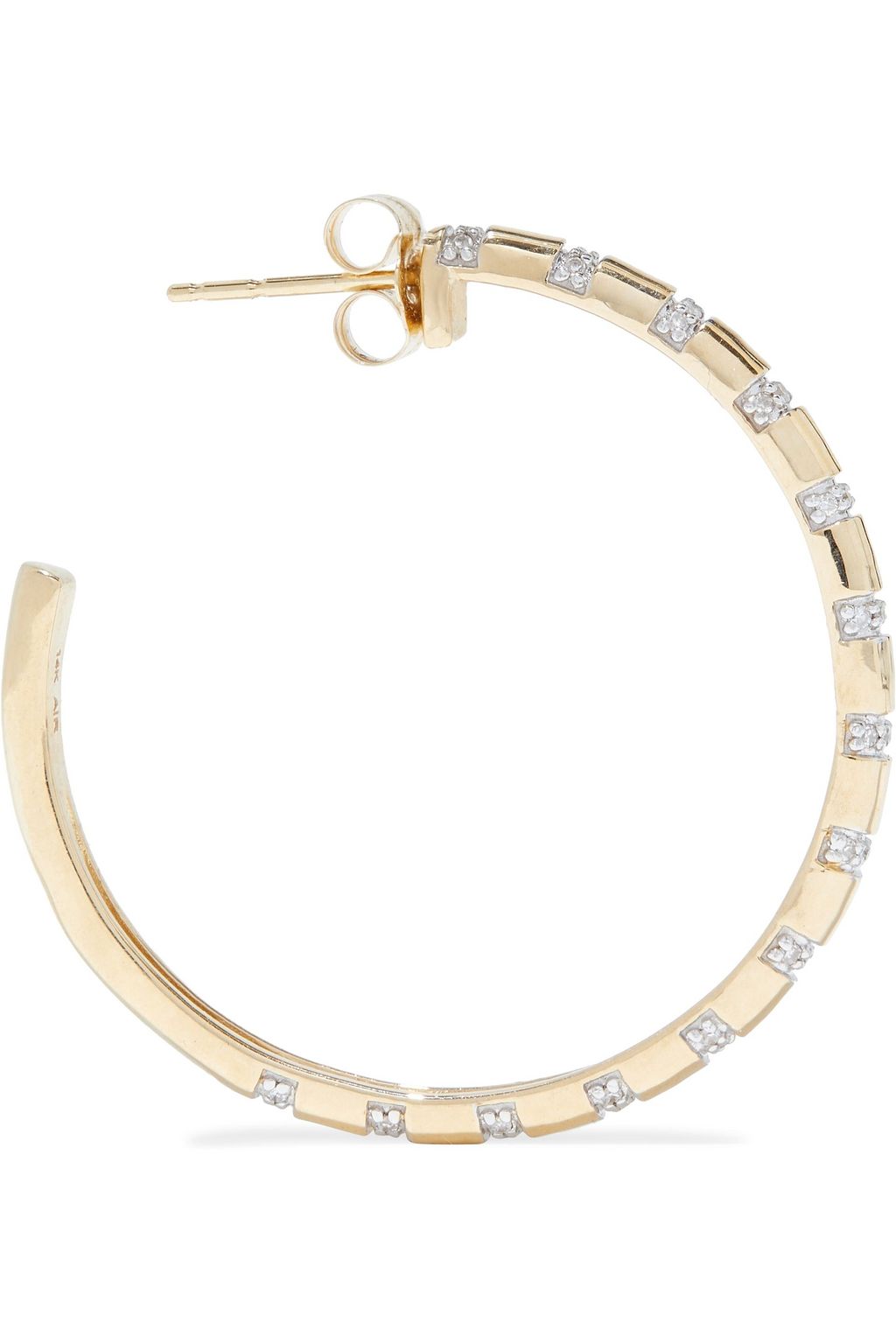 ADINA REYTER 14-karat gold diamond hoop earrings