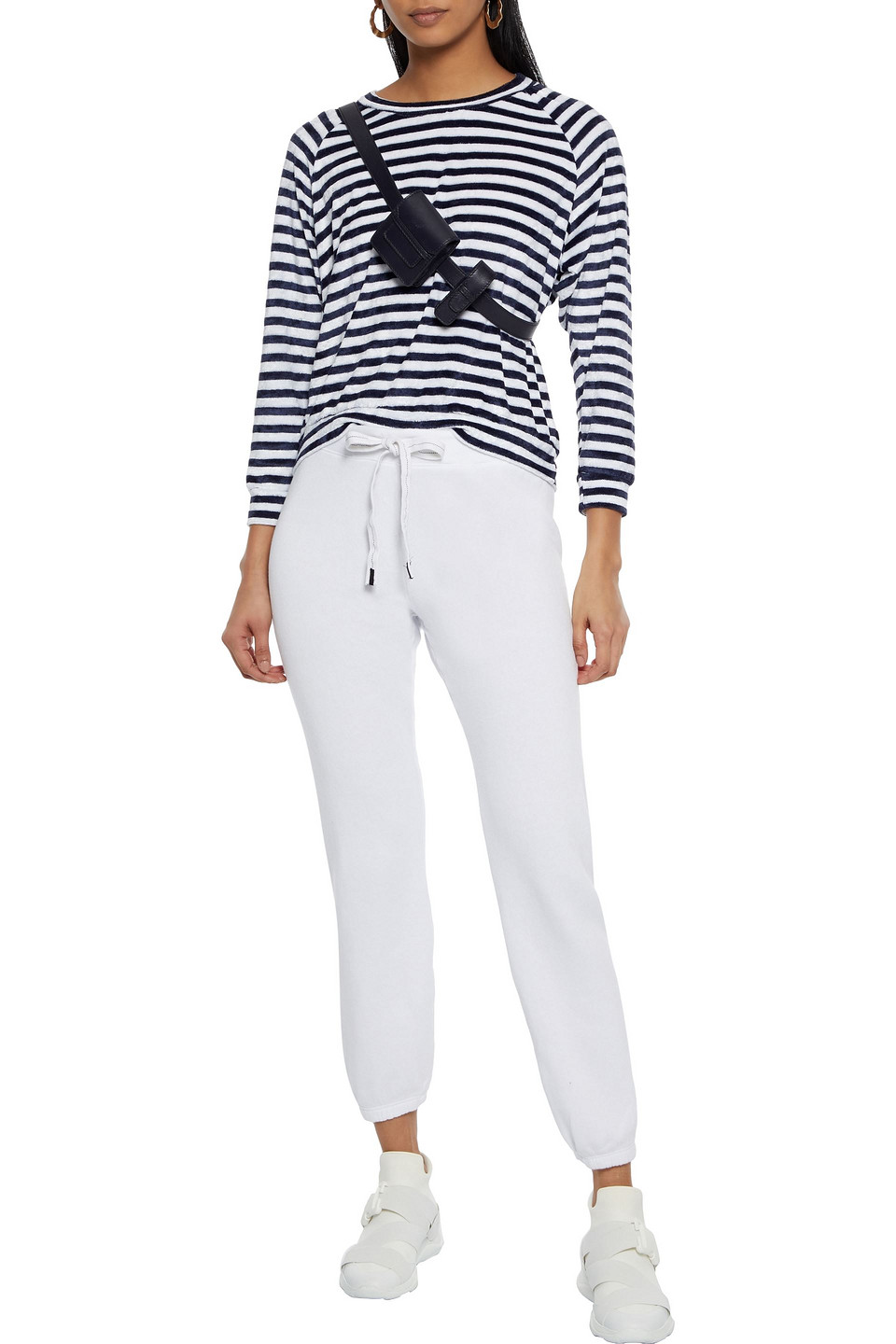 Stateside Striped Chenille Top In Navy