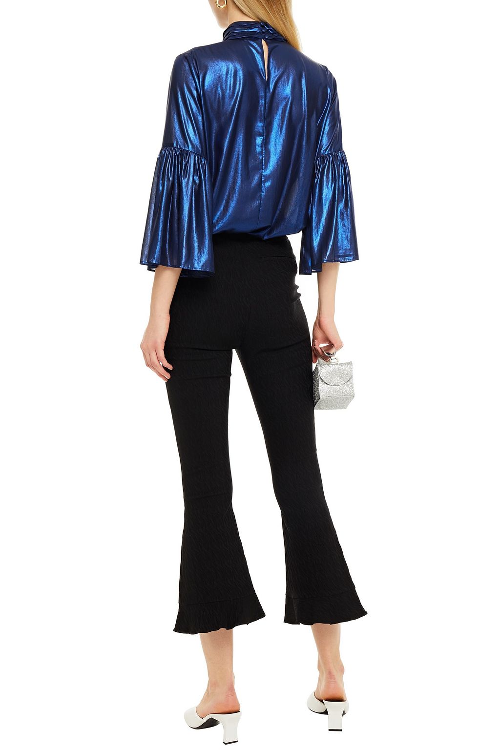 HOFMANN COPENHAGEN Gathered lamé blouse