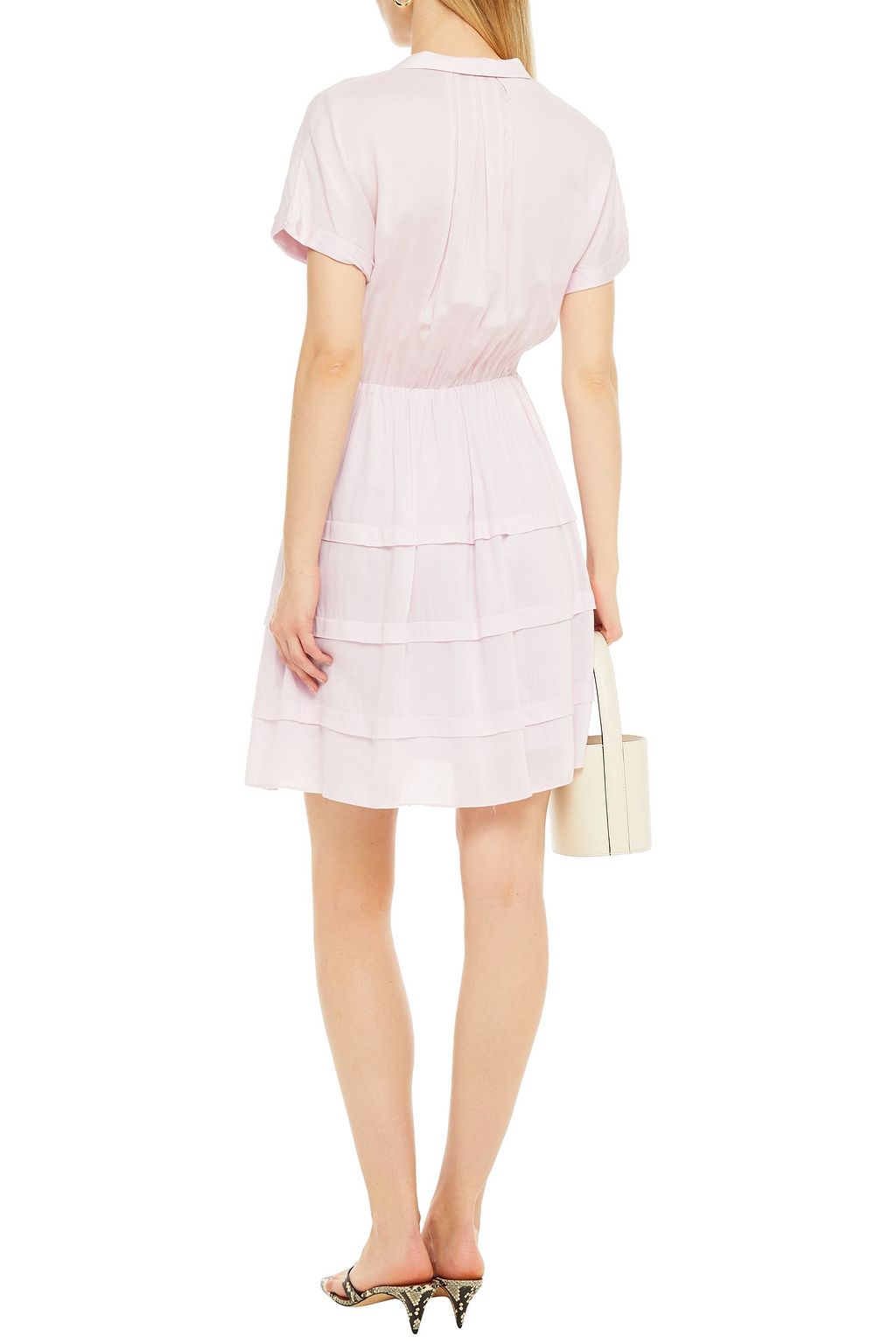 HOFMANN COPENHAGEN Tiered herringbone jacquard mini dress