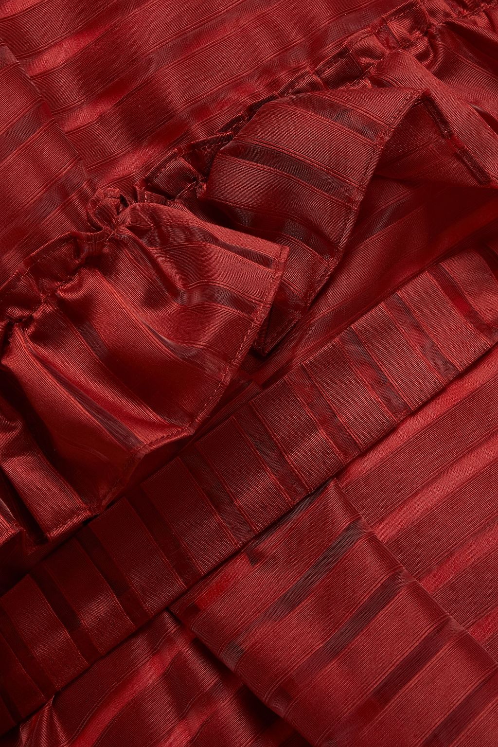 HOFMANN COPENHAGEN Ruffled striped organza-jacquard midi dress