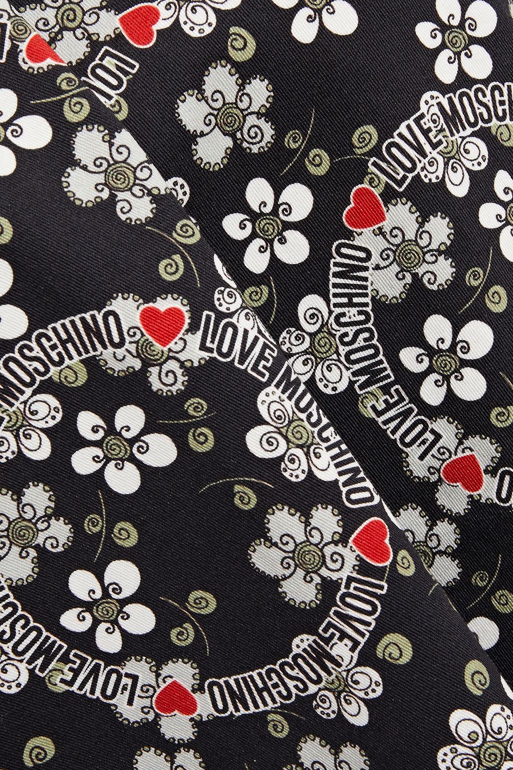 LOVE MOSCHINO Floral-print denim mini dress