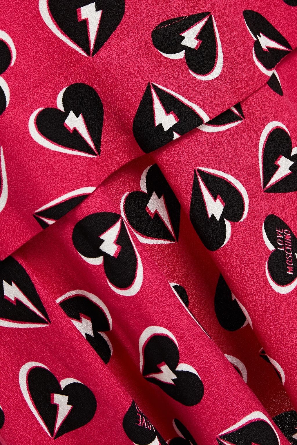 LOVE MOSCHINO Fluted printed crepe mini dress