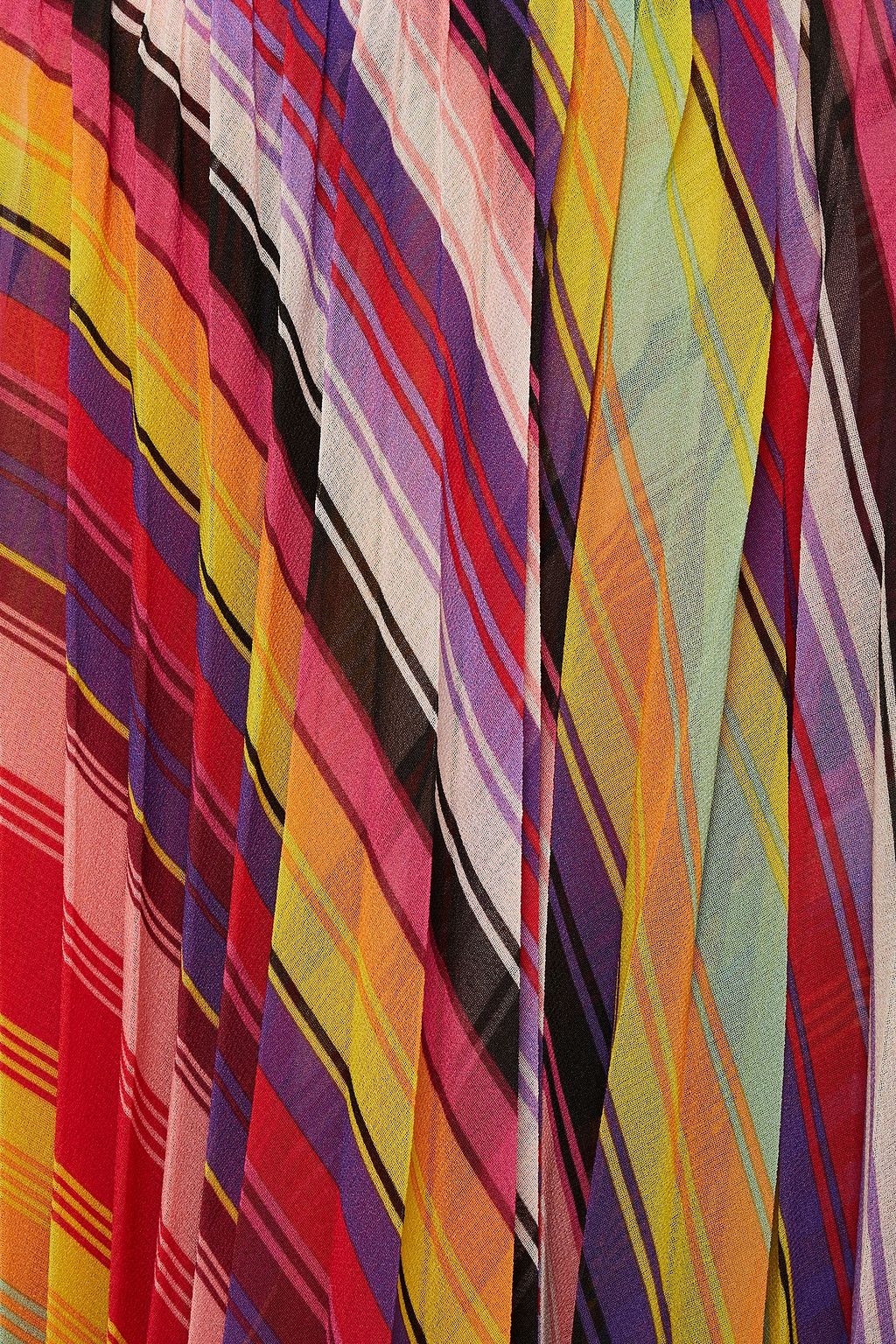 ETRO Plissierter Maxirock aus Georgette mit Streifen