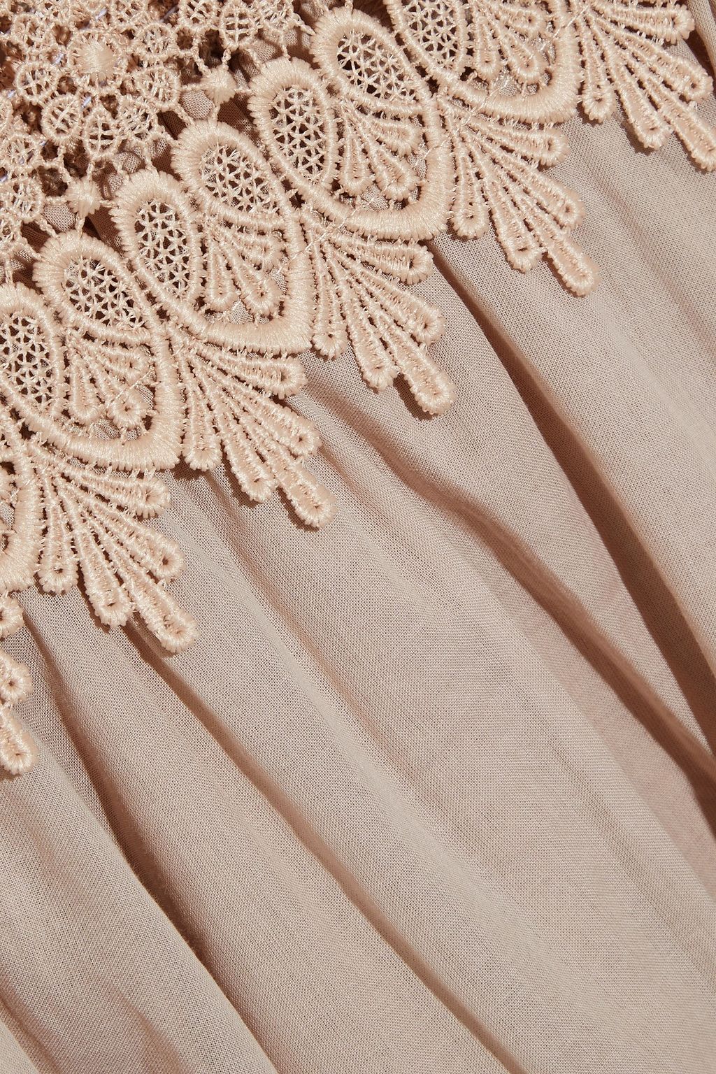 CHARO RUIZ IBIZA Marilyn crocheted lace-paneled cotton-blend voile mini dress