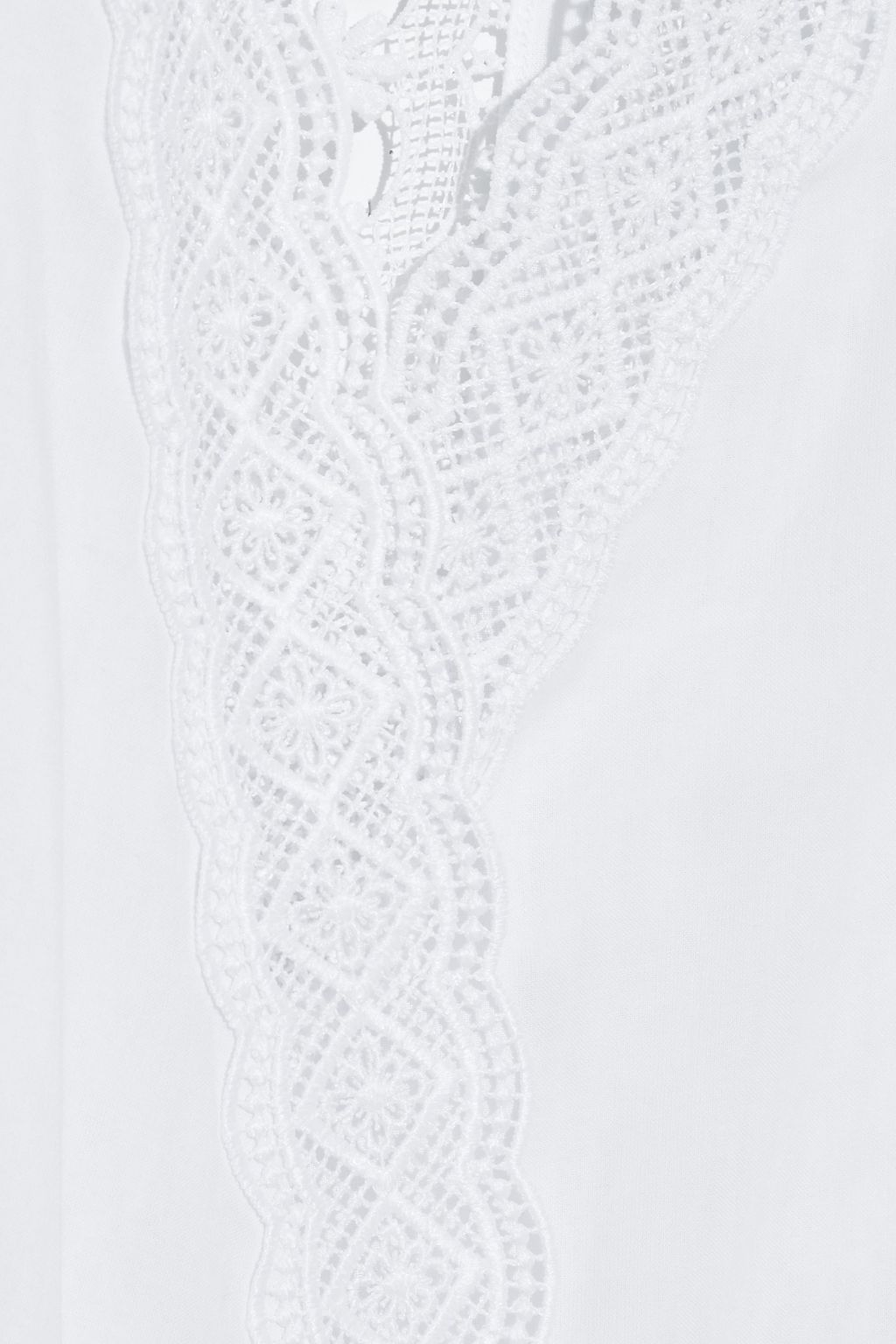 CHARO RUIZ IBIZA Aquila belted crocheted lace-trimmed cotton-blend voile kimono