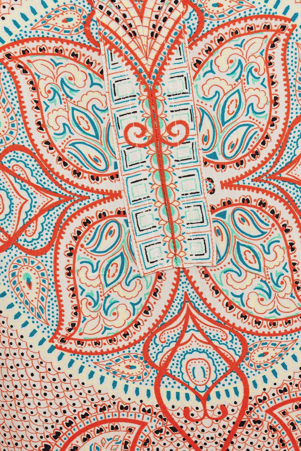 ETRO فستان من الحرير مزين برسومات