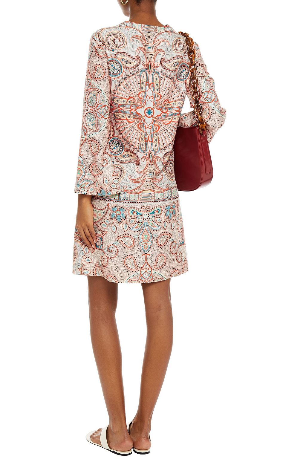 ETRO فستان من الحرير مزين برسومات