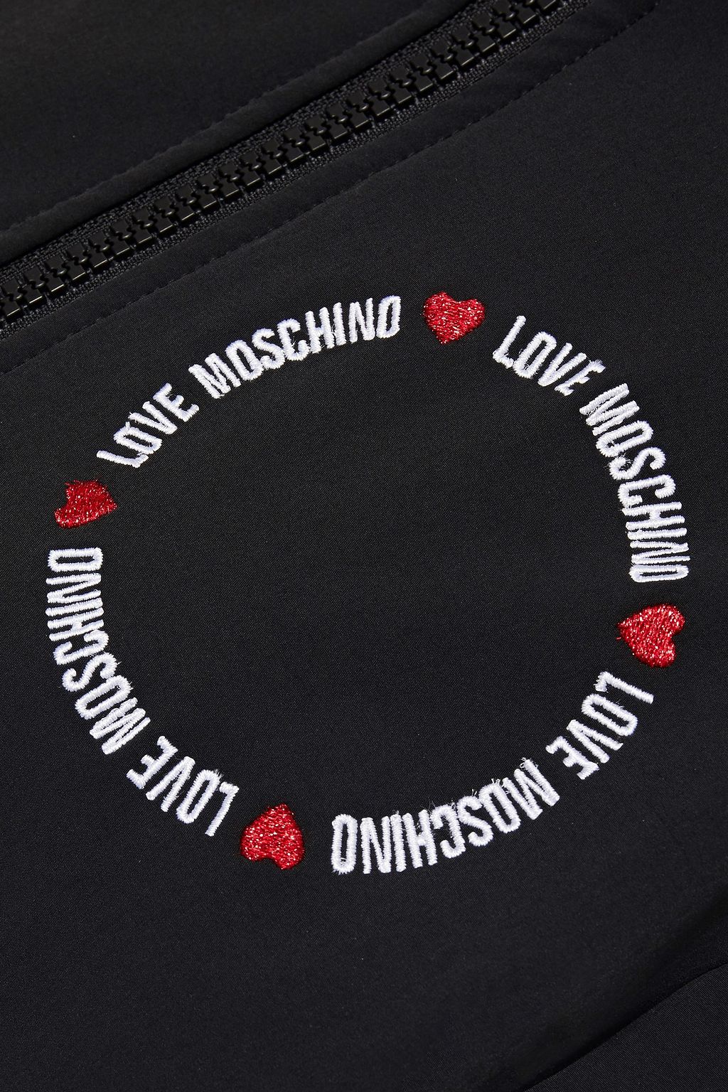 LOVE MOSCHINO Embroidered tech jersey coat