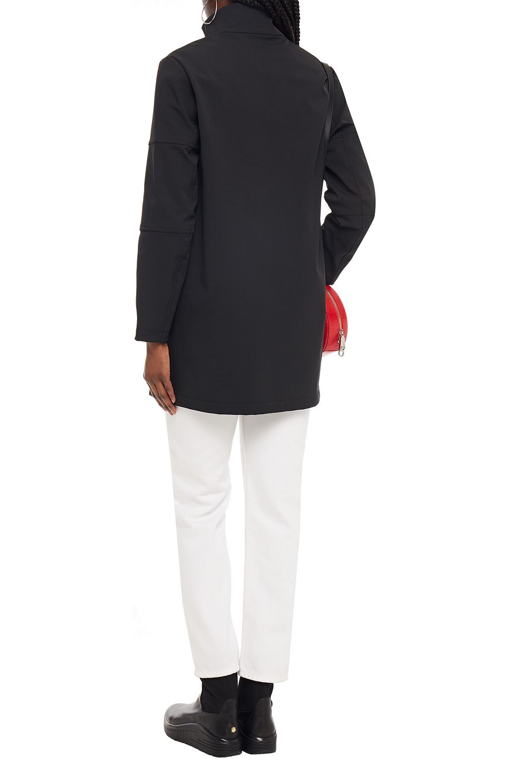 LOVE MOSCHINO Embroidered tech jersey coat