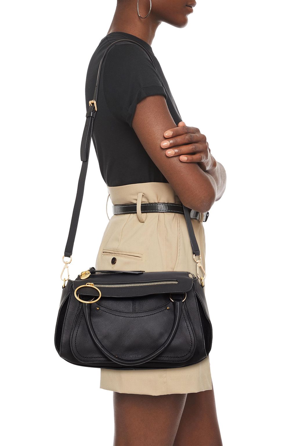 SEE BY CHLOÉ Suede-trimmed leather shoulder bag